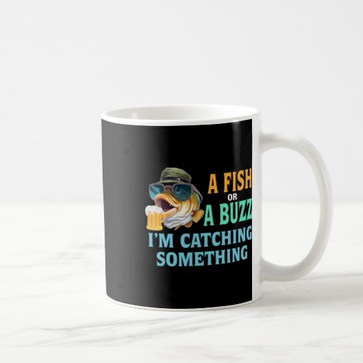 何か釣る魚や魚釣り コーヒーマグカップ (右)