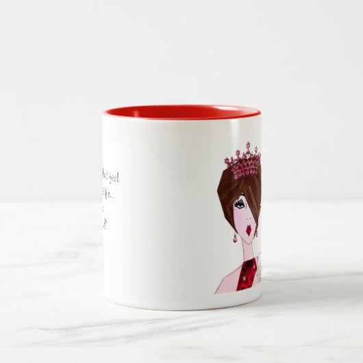 何か間違っている – 彼女は時給の自撮りを投稿していない! ツートーンマグカップ (中央)