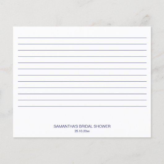 何か青いあじさいブライダルシャワーレシピ (裏面)