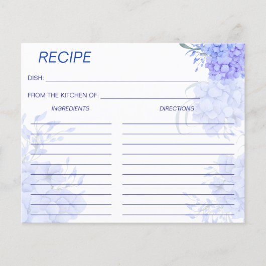 何か青いあじさいブライダルシャワーレシピ (正面)