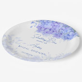 何か青いあじさいブライダルシャワー ペーパープレート (アングル)