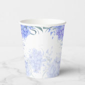 何か青いあじさいブライダルシャワー 紙コップ (右)