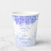 何か青いあじさいブライダルシャワー 紙コップ (正面)