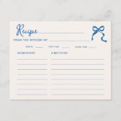 何か青いちぎれフレーム リボン ブライダルシャワー エンクロージャーカード (正面)