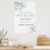 何か青いものが私がする前に  ブライダルシャワーの歓迎 ポスター (キッチン)