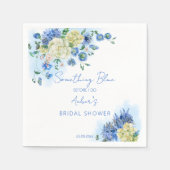何か青いものが私の前に ブライダルシャワーの花 スタンダードカクテルナプキン (正面)