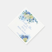 何か青いものが私の前に ブライダルシャワーの花 スタンダードカクテルナプキン (角)