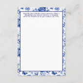 何か青いものが私の前に ブルー フラワーの花束の結婚前お茶会 エンクロージャーカード (裏面)