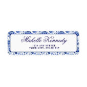 何か青いものが私の前に ブルー フラワーの花束を使った花嫁のシャワー ラベル (正面)