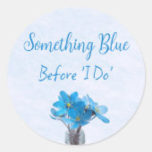 何か青いものが私の結婚式前に ブライダルシャワーパーティー ラウンドシール (正面)