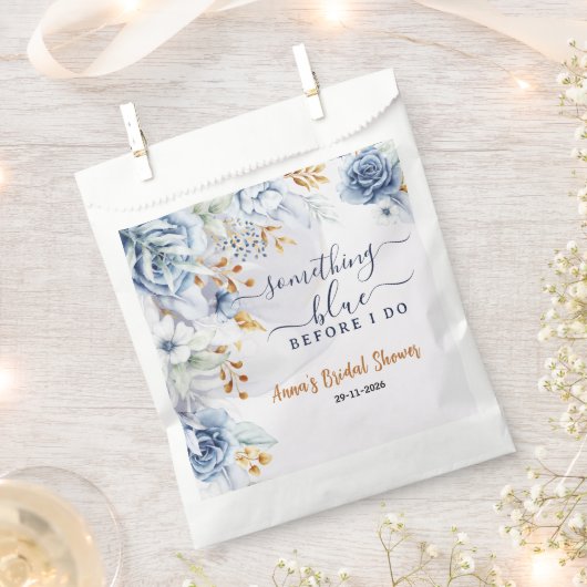 何か青いものが私の結婚式前に ブライダルシャワーパーティ フェイバーバッグ (クリップ留めされた状態)