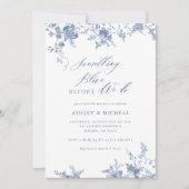 何か青いものをウェディングシャワーする前に 招待状 (正面)