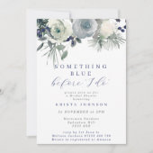 何か青いもの ウィンター フラワーズ ブライダル シャワー 招待状 (正面)