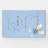 何か青いもの ウォーターカラー 花の ブライダルシャワー 横断幕 (横)