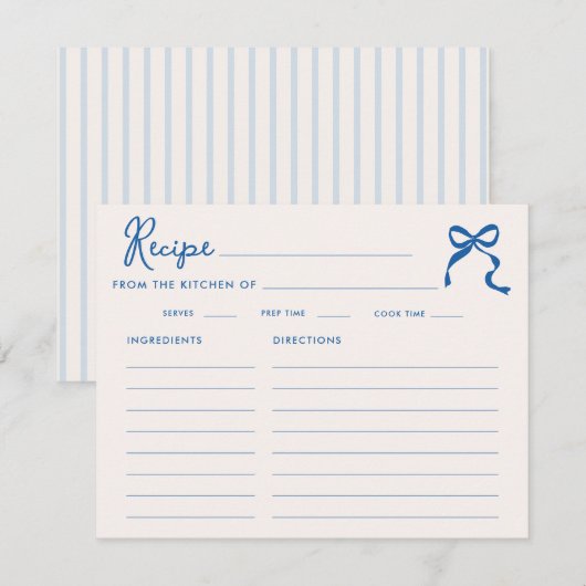 何か青いもの スクウィグル フレーム ボウ ブライダル シャワー エンクロージャーカード (正面/裏面)