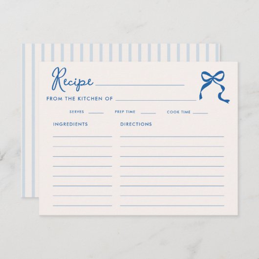 何か青いもの スクウィグル フレーム リボン ウェディング シャワー エンクロージャーカード (正面/裏面)