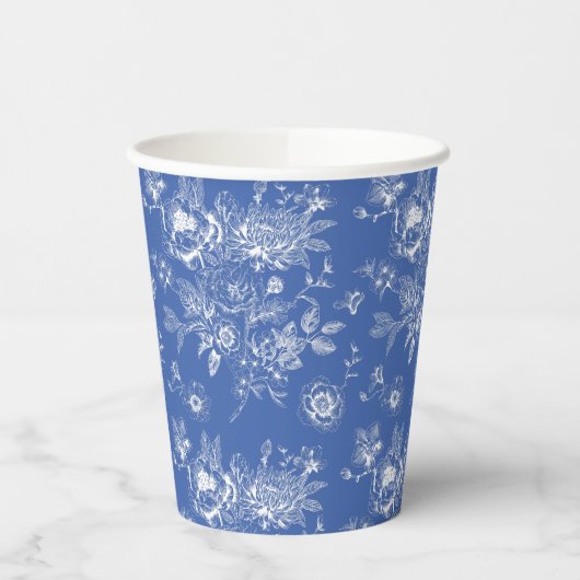 何か青いもの チャイナ風の青い結婚前お茶会 紙コップ (左)