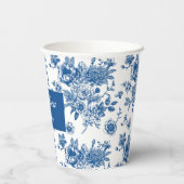 何か青いもの チャイナ風の青い花嫁のシャワー 紙コップ (裏面)