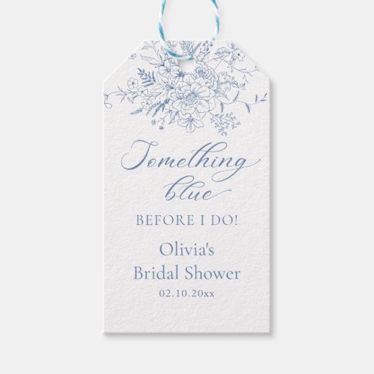 何か青いもの ブライダルシャワーのお祝い ギフトタグ (正面)