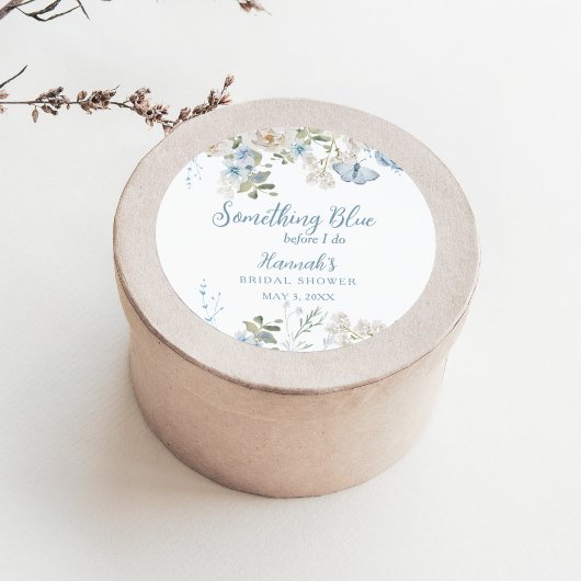何か青いもの ブライダルシャワーの前に 花のブライダルシャワー ラウンドシール