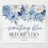 何か青いもの ブライダルシャワーの前に 花 スパークリングワインラベル (シングルラベル)