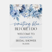 何か青いもの ブライダルシャワーの歓迎 アクリルサイン (正面)