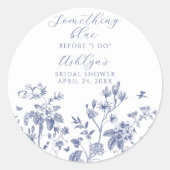 何か青いもの ブライダルシャワーステッカー 私がする前に ラウンドシール (正面)