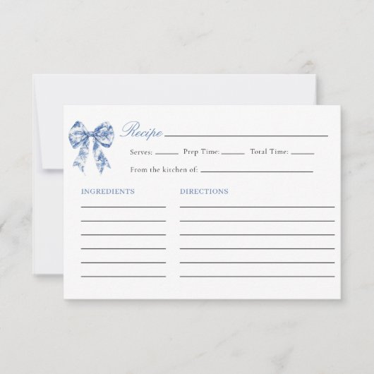 何か青いもの ブライダルシャワーレシピ 招待状 (正面)