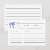 何か青いもの ブライダルシャワーレシピ 招待状 (正面/裏面)