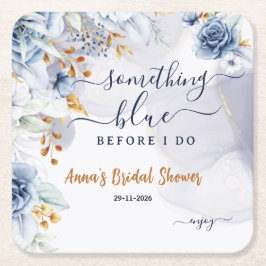 何か青いもの ブライドゥシャワー パーティ スクエアペーパーコースター