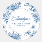 何か青いもの ブルー シノワズリー ブライダルシャワー ラウンドシール (正面)