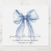 何か青いもの ブー 水彩色 ブライダルシャワー スパークリングワインラベル (シングルラベル)