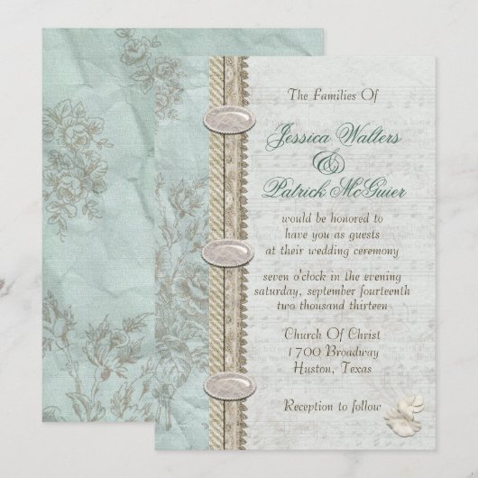 何か青いもの 招待状 (正面/裏面)