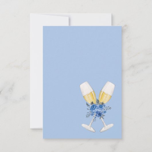 何か青いもの 水彩花のウェディングシャワー サンキューカード (裏面)