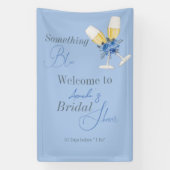 何か青いもの 水彩花の花嫁シャワー 横断幕 (縦)