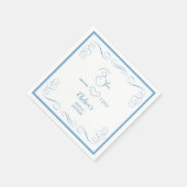 何か青いもの 私がする前に エレガントな花嫁のシャワー スタンダードカクテルナプキン (角)