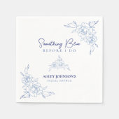 何か青いもの 私がする前に エレガントな ブライダルシャワーのお知らせ スタンダードカクテルナプキン (正面)