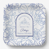 何か青いもの 私がする前に エレガントな ブライダルシャワー ペーパープレート (正面)