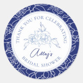 何か青いもの 私がする前に エレガントな ブライダルシャワー ラウンドシール (正面)
