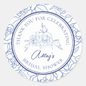 何か青いもの 私がする前に エレガントな ブライダルシャワー ラウンドシール (正面)