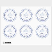 何か青いもの 私がする前に エレガントな ブライダルシャワー ラウンドシール (シート)