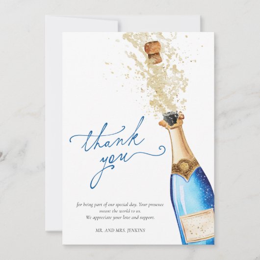 何か青いもの 私がする前に フォト サンクス カード (正面)