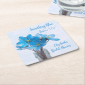 何か青いもの 私がする前に ブライダルシャワー スクエアペーパーコースター (アングル)