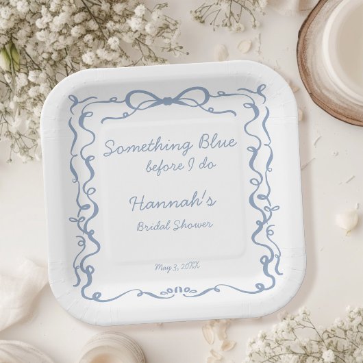 何か青いもの 私がする前に ブライダルシャワー ペーパープレート