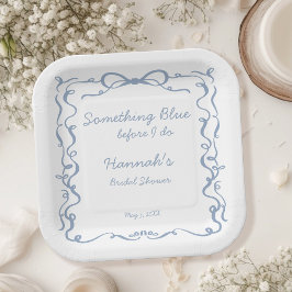 何か青いもの 私がする前に ボウ ブライズ シャワー ペーパープレート