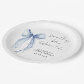 何か青いもの 私がする前に ボウ ブライダルシャワー ペーパープレート (アングル)