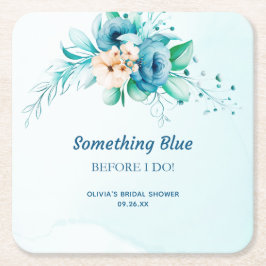 何か青いもの 私がする前に 花のブライダルシャワー スクエアペーパーコースター