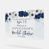 何か青いもの 私がする前に 花の ブライダルシャワー アクリルサイン (傾斜)