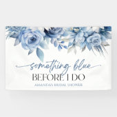 何か青いもの 私がする前に 花の ブライダルシャワー 横断幕 (横)