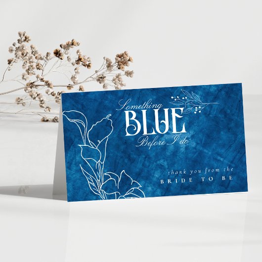 何か青いもの 私がする ライン 花の感謝 サンキューカード